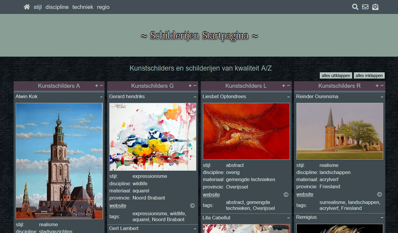 schilderijen startpagina